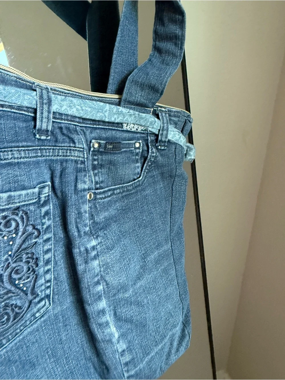 LEE Upcycled Handmade Y2K 90s Denim Jean Handbag Purse